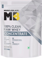 MUSCLEBLAZE 100% Clean Raw Concentrate, Light & Clean, Easy to Digest Whey Protein(1 kg, Unflavored)
