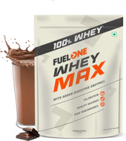 FUELONE Whey Max, Whey Protein Concentrate & Whey Protein Isolate, 27g Protein Whey Protein(1 kg, Chocolate)