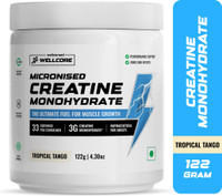 Wellcore Micronised Creatine Monohydrate | Lab Tested | Enhanced Absorption | 100% Pure Creatine(122 g, Tropical Tango)