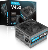 Antec Atom V450 450 Watts Gaming PSU with 3 SATA Cables(Black)