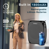 Shidu S258 Black Upgraded Portable Rechargeable Voice Amplifier Outdoor PA System(10 W)
