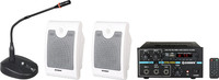 KE Krown PA System for Small Office/Restaurent/Factory/Clinic (KE-Shakti) 2 Wall Speakers (6"), 1 Table Top Mic & 1 Amplifier etc. Indoor PA System(45 W)