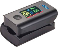 Dr Diaz Fingertip Pulse Oximeter Blood Oxygen Sensor Meter SpO2 Monitor OLED Display Pulse Oximeter(Black)