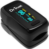 Dr Trust USA Vital Fingertip Audio Visual Alarm Blood Oxygen Saturation & SPO2 Digital Pulse Oximeter(Black)
