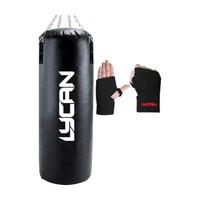 LYCAN UNFILLED Heavy Premium SRF With Chian & Hand Wrap For Fitness Punching Hanging Bag(3 Feet, 3 inch)