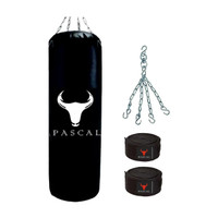 Pascal Unfilled Heavy Premium Boxing Bag with Boxing Hand Wrap with Chain Hanging Bag Hanging Bag(3 Feet, 36 inch)