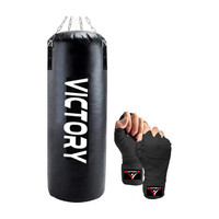 VICTORY Unfilled Punching Bag Synthetic Leather with Hand Wrap Hanging Bag(4 Feet, 48)
