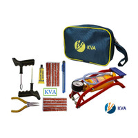 KVA PLUS KV-137 Puncture Kit with 100 psi Tyre Air Pump for Car & Bike Tubeless Tyre Puncture Repair Kit