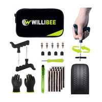 WILLIBEE 9-in-1 Tubeless Tyre Puncher Repair Kit for Bike, Car & SUV (with Storage Bag) Tubeless Tyre Puncture Repair Kit