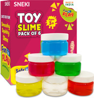 sneki (Pack Of 6) DIY Multicolor Scented Magical Slimy Slime Gel Jelly Set Kit Air Dry Magic Crystal Clay Putty Toy Kit for Girls Boys kids Slime