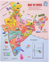 pentamark Wooden Kids India Map Puzzle Capital with State Learning Toy(18 Pieces)