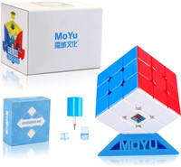 TOYRENTTO MoYu RS3M 3x3 Magnetic Speed Cube | Smooth Fast Cube Puzzle for Kids & Adults(18 Pieces)