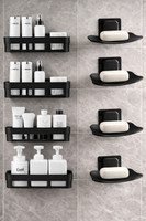 QXORE Plastic Wall Shelf(Number of Shelves - 8, Black)