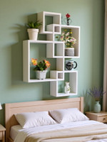 THE PINEWOOD ENTERPRISES Wooden Wall Rack Stand for Living Room, Home Decor Beautiful MDF (Medium Density Fiber) Wall Shelf(Number of Shelves - 4, White)
