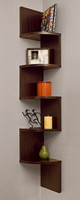 woodinzo MDF (Medium Density Fiber), Wooden Wall Shelf(Number of Shelves - 5, Brown)