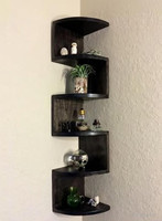 Umar Enterprises Wall shelf zig zeg wooden shelves for living room bedroom antique corner stand MDF (Medium Density Fiber) Wall Shelf(Number of Shelves - 5, Brown)