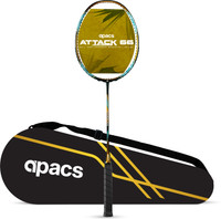 apacs ATTACK 66 (35LBS, 100% UHM GRAPHITE) Gold Unstrung Badminton Racquet(Pack of: 1, 82 g)