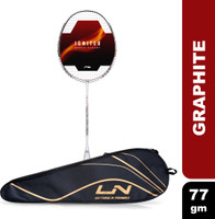 LI-NING Ignite 8 Japanese Carbon Graphite White, Red Strung Badminton Racquet(Pack of: 1, 77 g)