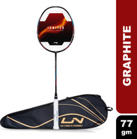 LI-NING Ignite 8 Japanese Carbon Graphite Black, Red Strung Badminton Racquet(Pack of: 1, 77 g)