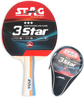 Stag iconic 3 Star Red, Black Table Tennis Racquet(Pack of: 1, 148 g)