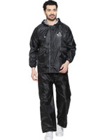 Adrenex Black XL Solid Unisex Raincoat