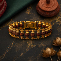 Rudraksh Rakhi Gold, Gold Finish Rakhi by Estyle(1 rakhi set)