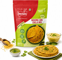 INDIMIX Instant Ready to Cook Moongdal Chilla Mix | Ready In 3 Steps | Healthy & Tasty 500 g