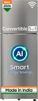 Samsung 350 L Frost Free Double Door 2 Star Refrigerator  with Convertible 5-in-1, Wifi Enabled, Bespoke AI, Digital Inverter, 2026 Model(EZ CLEAN STEEL, RT38HG5A42SLHL)