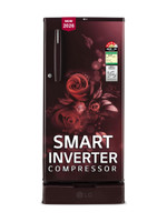 LG 185 L Direct Cool Single Door 4 Star Refrigerator with Base Drawer  with Smart Inverter Compressor, Runs on Home Inverter, Fit Max Chiller Tray & 2026 Model(Scarlet Euphoria, GLD1945ZOSE)