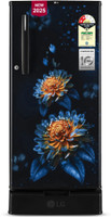 LG 185 L Direct Cool Single Door 2 Star Refrigerator with Base Drawer(Ebony Florance, GL-D199OEFC)