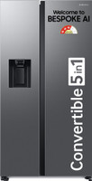 SAMSUNG 633 L Frost Free Side by Side 3 Star Refrigerator  with AI and WiFi, Convertible 5-in-1, Water and Ice Dispenser, Digital Inverter(Refined Inox, RS78CG8543S9HL)
