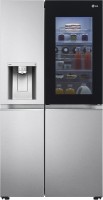 LG 674 L Frost Free Side by Side Refrigerator  with Refrigerator with Inverter Linear Compressor Technology, InstaView Door-in-Door,ThinQ (Wi-fi), Water and Ice Dispenser with UV Nano, Door Cooling+ and Hygiene Fresh+(Noble Steel2, GC-X257CSES)   Refrigerator  (LG)