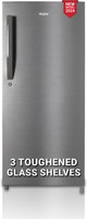 Haier 190 L Direct Cool Single Door 4 Star Refrigerator  with Toughned Glass ShelfLarge Vegetable Box(DAZZLE STEEL, HED-204DS-P)