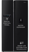MOTOROLA 584 L Frost Free Side by Side Refrigerator  with Water Dispenser, Intelligent LED Touch Control Panel and Smart Adaptive Cooling(Black, 584MS025MRBD)