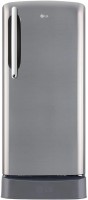 View LG 204 L Direct Cool Single Door 5 Star Refrigerator with Base Drawer(Shiny Steel, GL-D211HPZZ)  Price Online