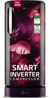 LG 185 L Direct Cool Single Door 5 Star Refrigerator with Base Drawer  with Smart Inverter Compressor, Runs on Home Inverter, Fit Max Chiller Tray & 2026 Model(Purple Ilan, GLD1956ZAPI)