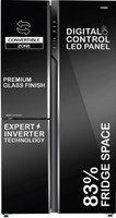 Haier 598 L Frost Free Side by Side Convertible Refrigerator  with 83% Convertible Fridge SpaceDigital Control Panel360 Degree CoolingMagic Convertible ZoneExpert Inverter 3-Door(Black, HRT-683KG)