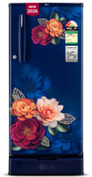 LG 185 L Direct Cool Single Door 2 Star Refrigerator with Base Drawer(Blue Klase, GLD1925XOBK)