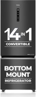 Haier 325 L Frost Free Double Door Bottom Mount 3 Star Convertible Refrigerator  with 3-Star 14 In 1 Convertible Modes, 1 Hour Icing Technology, Digital Control Panel(GE Black, HEB-333GB-P)
