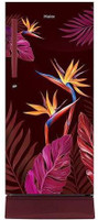 Haier 195 L Direct Cool Single Door 5 Star Refrigerator with Base Drawer(Red Flower, HRD-1955PRC-E)