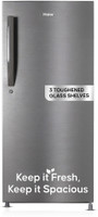 Haier 190 L Direct Cool Single Door 4 Star Refrigerator  with Toughned Glass ShelfLarge Vegetable Box(DAZZLE STEEL, HED-204DS-P)