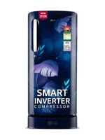 LG 185 L Direct Cool Single Door 5 Star Refrigerator with Base Drawer  with Smart Inverter Compressor, Runs on Home Inverter, Fit Max Chiller Tray & 2026 Model(Blue Ilan, GLD1956ZABI)
