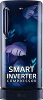 LG 185 L Direct Cool Single Door 5 Star Refrigerator with Base Drawer  with Smart Inverter Compressor, Auto Smart Connect(Blue Ilan, GL-D201ABIU)