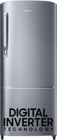 SAMSUNG 223 L Direct Cool Single Door 3 Star Refrigerator  with Digital Inverter(Elegant Inox, RR24C2723S8/NL)