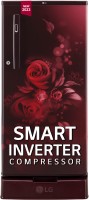 LG 185 L Direct Cool Single Door 4 Star Refrigerator with Base Drawer  with Smart Inverter Compressor & Smart Connect(Scarlet Euphoria, GL-D199OSEY)