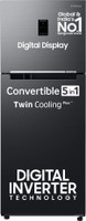 SAMSUNG 363 L Frost Free Double Door 3 Star Convertible Refrigerator  with Digital Inverter, Convertible 5-in-1 and Display(Luxe Black, RT39C553EBX/HL)
