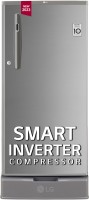 LG 185 L Direct Cool Single Door 4 Star Refrigerator with Base Drawer  with Smart Inverter Compressor, Smart Connect & Fast Ice Making(Shiny Steel, GL-D199OPZY)