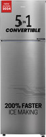 Haier 268 L Frost Free Double Door 2 Star Convertible Refrigerator  with Convertible 5 in 1Turbo Icing(Inox Steel, HEF-272TS-P)