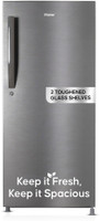 Haier 190 L Direct Cool Double Door 4 Star Refrigerator  with Toughned Glass ShelfLarge Vegetable Box(DAZZLE STEEL, HED-204DS-P)
