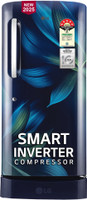 LG 210 L Direct Cool Single Door 5 Star Refrigerator with Base Drawer  with Smart Inverter Compressor, Moist 'N' Fresh, Fast Ice Making(Blue Aurora, GL-D231ABAU)